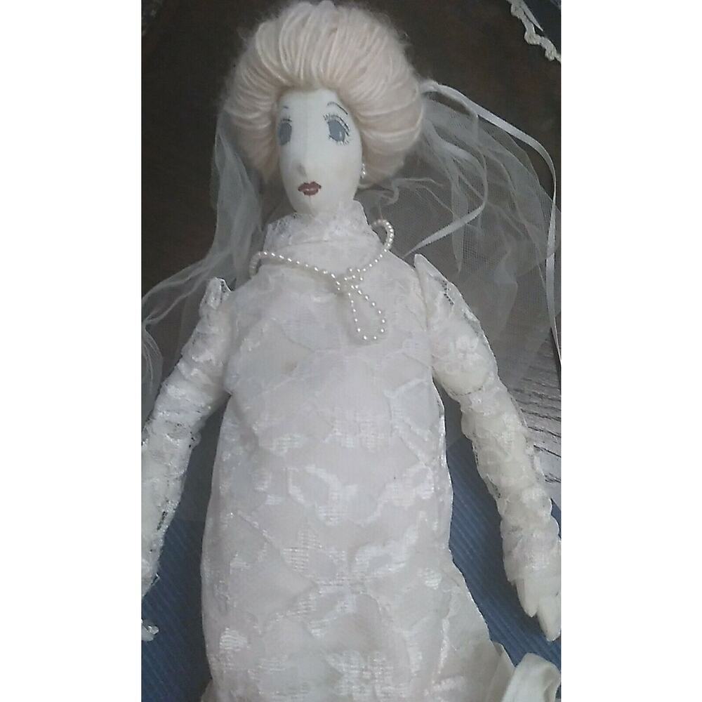 Handmade Cloth Bride Doll 16” Painted Features